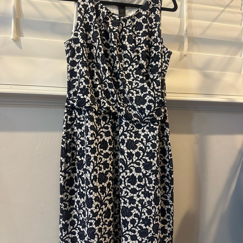 Elegant Black and White Floral Dress